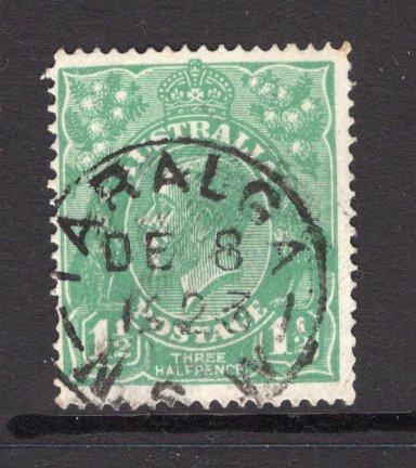AUSTRALIA - 1918 - CANCELLATION: 1½d green 'GV Head' issue used with fine strike of TARALGA N.S.W. cds dated DEC 8 1923. (SG 61)  (AUS/23902)