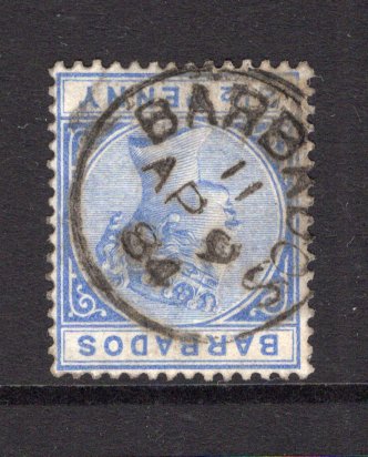 BARBADOS - 1886 - CANCELLATION: 2½d ultramarine QV issue superb used with complete strike of BARBADOS '11' cds of ST. LUCY dated AP 9 1884. (SG 93)  (BAR/40491)