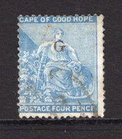 CAPE OF GOOD HOPE - GRIQUALAND WEST - 1878 - QV ISSUE: 4d dull blue 'Seated Hope' issue of the Cape of Good Hope with 'G' overprint in black, Type 15, a fine lightly used copy. (SG 20)  (CAP/40522)