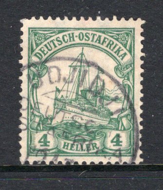 GERMAN COLONIES - GERMAN EAST AFRICA - 1905 - GERMAN EAST AFRICA - CANCELLATION: 4h green 'Yacht' type used with large part strike of UDJIDJI cds. (SG 35)  (GER/25845)