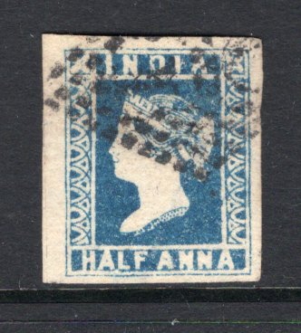 INDIA - 1854 - CLASSIC ISSUES: 1a blue QV issue 'Die 3', a fine lightly used copy with good to large margins all round. (SG 8a)  (IND/12617)