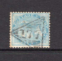INDIA - 1865 - CANCELLATION: ½a pale blue QV issue used with good strike of numeral '177' in TRIANGLE of VEERAMGAUM. Uncommon. (SG 55)  (IND/41076)
