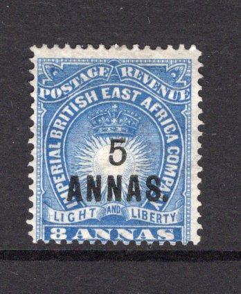 KENYA, UGANDA & TANGANYIKA - 1894 - BRITISH EAST AFRICA - PROVISIONAL ISSUE: 5a on 8a blue 'Provisional' SURCHARGE issue, a fine mint copy with full gum. (SG 27)  (KUT/40019)