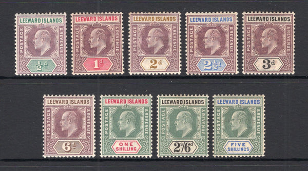 LEEWARD ISLANDS - 1902 - EVII ISSUE: EVII 'Definitive' issue, watermark 'Crown CA', the set of nine fine mint. (SG 20/28)  (LEE/25910)