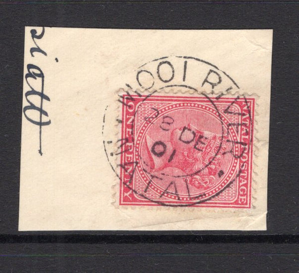 NATAL - 1882 - CANCELLATION: 1d rose QV issue tied on piece by fine strike of MOOI RIVER cds dated 28 DEC 1901. (SG 99)  (NAT/24622)