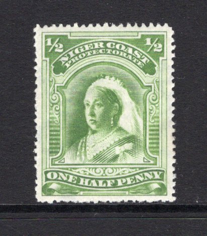 NIGERIA - NIGER COAST PROTECTORATE - 1897 - QV ISSUE: ½d green QV issue, watermark 'Crown CA', perf 15½-16, a fine mint copy. (SG 66c)  (NIG/14830)