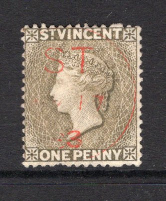SAINT VINCENT - 1883 - CANCELLATION: 1d drab QV issue used with good strike of 'ST' cds of STUBBS in red dated MAY 17 1883. (SG 39)  (STV/23528)