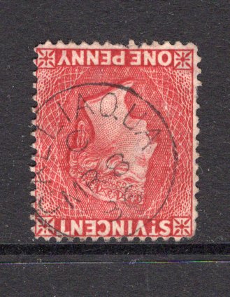 SAINT VINCENT - 1888 - CANCELLATION: 1d red QV issue used with good strike of CALLIAQUA cds dated MR 8 1886. (SG 48b)  (STV/41337)