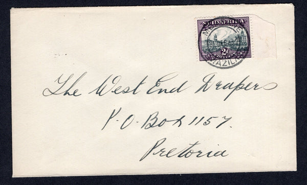 SWAZILAND - 1932 - SOUTH AFRICA USED IN SWAZILAND: Cover franked with South Africa 1930 2d slate grey & lilac (SG 44) tied by fine strike of MBABANE SWAZILAND cds dated 31 DEC 1932. Addressed to PRETORIA.  (SWZ/35940)