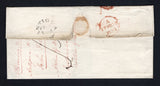 ANTIGUA - 1833 - PRESTAMP: Cover datelined with good strike of small ANTIGUA 'Fleuron' cds in black on reverse dated FE 8 1833. Addressed to 'The Secretaries of the Wesleyan Missionary Society, 77 Hatton Garden, London' and rated '2/2' in manuscript on front. LONDON arrival cds in red on reverse. Fine.  (ANT45756)