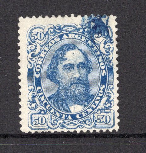 ARGENTINA - 1888 - KIDD ISSUE: 50c blue 'Kidd' issue, perf 11½, a fine lightly used copy. (SG 121)  (ARG/33540)