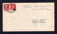 ARGENTINA - 1929 - FIRST FLIGHT: Cover with manuscript 'Via Aerea Por Chile' at top franked with 1924 5c scarlet and 30c claret 'San Martin' issue (SG 534 & 540) tied by VIA AEREA BUENOS AIRES cds dated 10 OCT 1929. Flown on the Buenos Aires - Buenaventura, Colombia first flight of the 12th October. Addressed to BOGOTA with BUENOS AIRES despatch cds dated OCT 12 on reverse with BUENAVENTURA boxed arrival mark dated 18th Oct and BOGOTA arrival cds dated 24 OCT. (Muller #49, rated 1000pts)  (ARG/41792)