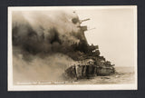 ARGENTINA - 1939 - POSTCARD & GRAF SPEE: Real photographic PPC 'Hundimiento del Acorazado Admiral Graf Spee' showing close up of smoke billowing out of the ship just before it sank. Unused. Scarce.  (ARG43629)