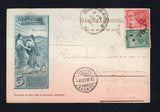 ARGENTINA - 1903 - POSTAL STATIONERY: 5c grey green & brown 'Chilean Peace Commission' postal stationery viewcard (H&G 28) with view of 'Ventisquero del Lago Argentino - Santa Cruz' on reverse used with added 1899 1c green and 5c carmine 'Liberty Shield' issue (SG 222 & 226) tied by C. SUAREZ (B.A.) cds dated 4 JUN 1903. Addressed to SWITZERLAND with transit and arrival cds's on front.  (ARG43787)