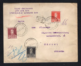 ARGENTINA - 1925 - REGISTRATION & DECLARED VALUE MAIL: Heavyweight cover with typed 'Valor declarado 300 Frs oro Tresciento Francos oro' at top franked with 1923 4c plus and 1924 5c scarlet and 50c black 'San Martin' issues (SG 517, 534 & 541) tied by BUENOS AIRES cds's dated 9.1.1925 with small boxed 'A.R.' marking on front and printed black on white 'Republica Argentina VALOR DECLARADO' label on reverse. Addressed to GERMANY with arrival cds on reverse. A fine cover with scarce use of the 50c value payin