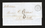 ARGENTINA - 1862 - TRANSATLANTIC MAIL & MARITIME: Complete folded stampless letter datelined 'Bs Ayres le 12 Juin 1862' with fine strike of octagonal CONF. ARGENTINE SAINTONGE French maritime cds dated 14 JUIN 1862. Addressed to FRANCE and rated '8' decimes on arrival with transit & arrival marks on reverse. A very scarce marking.  (ARG44557)