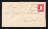ARGENTINA - 1887 - CANCELLATION: 8c carmine red postal stationery envelope (H&G B2a) used with fine strike of boxed VILLA FORMOSA (CHACO) cancel in black dated 9 NOV 1887. Addressed to BUENOS AIRES with transit & arrival marks on reverse.  (ARG45801)