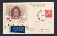 AUSTRALIAN ANTARCTIC TERRITORY - 1948 - FAILED AIRMAIL FLIGHT: Illustrated 'Mr William J Farrer' cover with typed 'SPECIAL AIRMAIL FLIGHT TO MACQUARIE ISLAND' at top franked with Australian 1948 2½d scarlet (SG 225) tied by A.N.A.R.E. MACQUARIE IS cds dated 4 AUG 1948 with dark blue & light blue airmail label and two line 'AUSTRALIAN NATIONAL ANTARCTIC RESEARCH EXPEDITION 1947' cachet in purple. Addressed to AUSTRALIA with arrival cds on reverse. The flying boat 'Catalina' of the R.A.A.F. made the emergenc