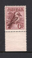 AUSTRALIA - 1913 - GV ISSUE: 6d claret 'Kookaburra' issue, a very fine unmounted mint marginal copy. (SG 19)  (AUS/27161)