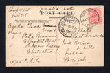 AUSTRALIAN STATES - NEW SOUTH WALES - 1908 - CANCELLATION: Colour PPC 'The Punt, Middle Harbour, Sydney' franked on message side with single 1905 1d rose carmine (SG 334) tied by fine strike of SURREY HILLS cds dated 16 AP 1908. Addressed to PORTUGAL with arrival cds on front.  (AUS45283)