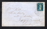 AUSTRALIAN STATES - VICTORIA - 1860 - QUEEN ON THRONE ISSUE & CANCELLATION: Cover franked 1858 6d deep blue 'Queen on Throne' issue (SG 73) tied by large barred '158' cancel of FITZROY with small FITZROY cds on reverse dated JL 16 1860. Addressed to UK with MELBOURNE transit cds and LONDON arrival cds in red both on reverse. Very fine & scarce.  (AUS45626)