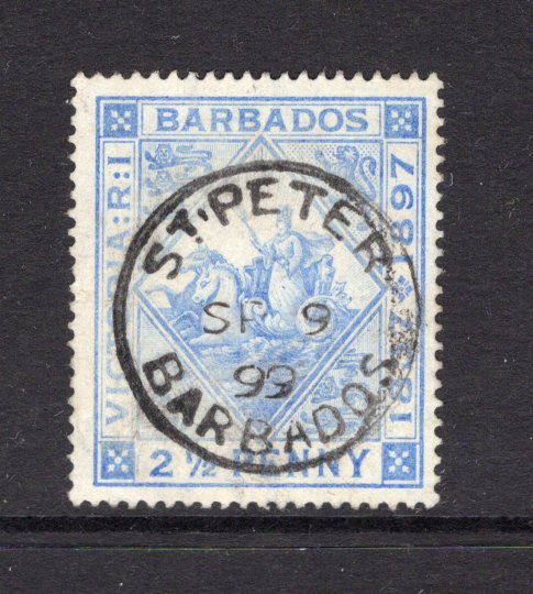 BARBADOS - 1899 - CANCELLATION: 2½d ultramarine used with fine central strike of ST. PETER cds dated SEP 9 1899. (SG 119)  (BAR/23689)