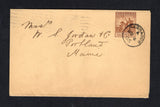 BARBADOS - 1905 - POSTAL STATIONERY: ½d brown QV postal stationery wrapper (H&G E1) with oval 'LEACOCK & CO. SHIPPING & COMMISSION AGENTS BARBADOS' handstamp on reverse used with BARBADOS cds dated MR 4 1905. Addressed to USA with arrival mark on reverse.  (BAR45632)