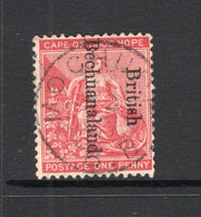 BECHUANALAND - 1891 - CANCELLATION: 1d carmine red Cape of Good Hope issue with 'British Bechuanaland' overprint in black reading down. A fine used copy with central MOCHUDI cds dated DEC 22 1897. (SG 38)  (BEC/11192)