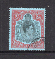 BERMUDA - 1938 - GVI ISSUE: 2/6 black & dull red on pale blue 'Substitute' paper GVI 'Key Type' issue, 1943 printing. comb perf 14 x 13¾. A fine cds used copy. (SG 117b, Murray Payne #12b)  (BER/11241)