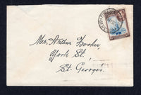 BERMUDA - 1952 - CANCELLATION: Cover franked with 1938 1½d deep blue & purple brown GVI issue (SG 111) tied by SOMERSET BRIDGE cds. Addressed locally to ST GEORGES with arrival cds on reverse.  (BER/18001)