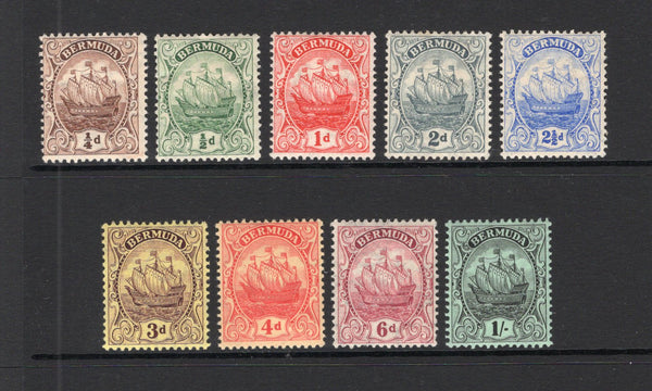 BERMUDA - 1910 - DEFINITIVE ISSUE: EVII 'Ship' issue, the set of nine fine mint. (SG 44/51)  (BER/24946)