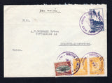 BOLIVIA - 1937 - AIRMAIL: Circa 1937 undated cover with manuscript 'Par Avion' at top franked with pair 1935 1½ Bs. orange yellow 'Map' issue, 1937 12 Bs. On 10c 10c black & orange red AIRMAIL issue with 'Correo Aereo D.S.' surcharge and 1938 60c deep blue (SG 304, 326 & 341) all tied by undated LA PAZ SERVICIO AEREO POSTAL cancels in purple. Addressed to SWITZERLAND. The airmail surcharges are uncommon used on cover.  (BOL/43093)