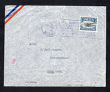 BOLIVIA - 1935 - AIRMAIL: Airmail cover franked with single 1924 25c black & blue 'Establishment of the National Aviation School' issue (SG 172) tied by LA PAZ 'Chaco War' slogan cancel in blue dated 11 ENE 1935. Addressed to GERMANY with BUENOS AIRES transit cds on reverse.  (BOL45515)