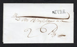 BOLIVIA - 1848 - PRESTAMP: Complete folded letter datelined 'Sucre Agto 12 de 48' inside with good strike of straight line SUCRE in black and rated '4' in manuscript which is crossed out and re-rated '2'. Addressed to LA PAZ.  (BOL45816)