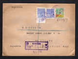BRAZIL - 1932 - REGISTRATION & AMAZON MAIL: Heavy weight registered cover franked with 1931 pair 400rs ultramarine 'Industry' issue and 1931 $1+500rs green, scarlet & yellow 'Revolution of 3 October 1930' issue (SG 395 & 500) tied by MANAOS AMAZONAS cds's in purple dated 6. 11 1932 with boxed 'R MANAOS AM' registration marking also in purple alongside. Addressed to UK.  (BRA43808)