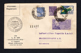 BRAZIL - 1936 - ZEPPELIN: Printed 'Via L.Z. 129 "HINDENBURG" 1a viagem Brasil - Allemanha 5 de Abril de 1936' cover franked with 1920 400rs ultramarine and 700rs reddish violet 'Industry' issue, 1935 1000rs violet and 1933 3500rs blue, green & yellow AIR issue (SG 395, 398, 577 & 530) tied by RIO DE JANEIRO cds's dated 4 ABR 1936. Flown on the First Hindenburg 'Sudamerikafahrt' circular 'Zeppelin' cachet in black on front. Addressed to GERMANY with Friedrichshafen arrival cds on reverse. (Sieger #404)  (BR