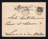 BRAZIL - 1907 - TRAVELLING POST OFFICES: Cover franked with single 1906 300rs sepia (SG 267) tied by AMBTE 1o TREM-PAULISTA (2AT) cds dated 31 DEZ 1907 with fine second strike alongside. Addressed to ITALY with arrival cds on reverse.  (BRA44483)