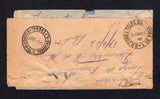 BRAZIL - 1937 - DAMAGED MAIL: Registered cover franked 1920 700rs reddish violet 'Industry' issue (SG 398) tied by CAJAZEIRAS cds. Addressed to RIO DE JANEIRO, unclaimed and redirected a number of times, then found damaged and sealed with large piece of brown paper dated and signed by P.O. clerk with D.R. CORR E TELEG DIAMANTINA cds and also SUCURSAL No. 10 RIACHUELO D FEDERAL cds on the sealing paper. Unusual item.  (BRA/444)