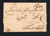 BRAZIL - 1826 - PRESTAMP: Folded letter from SAO PAULO to RIO DE JANEIRO with good strike of small boxed 'S.PAULO' marking in black. Rated 100rs in manuscript with 'Pg 100' notation (Pago 100rs). Cover has the usual overall toning. (RHM #P-SP-48)  (BRA45271)