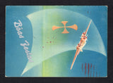 BRAZIL - 1941 - AIRMAIL: 'Boas Festas' LATI Christmas greetings airmail postcard depicting 'Airplane & Sail with cross' and 'Boas Festas' in silver franked with 1930 3000rs bright violet AIR issue (SG 484) tied by CORREIO AEREO SAO PAULO cds dated 13 XII 1941 with boxed 'POR AVIAO VIA L.A.T.I.' cachet in purple alongside. Addressed to GERMANY with Nazi censor mark in red on front. A rare card in used condition.  (BRA45562)