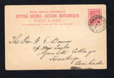 BRITISH GUIANA - 1894 - CANCELLATION & INTER-ISLAND MAIL: 2c carmine rose 'Ship' postal stationery card (H&G 8) used with BETERVERWAGTING cds dated AP 4 1894. Addressed to HASTINGS, BARBADOS with GEORGETOWN transit cds and BARBADOS arrival cds on reverse.  (BRG43901)