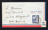 BRITISH GUIANA - 1946 - MARITIME & DESTINATION: Airmail cover franked with 1938 6c deep ultramarine (SG 311) tied by G.P.O. GEORGETOWN cds dated 20 JA 1946. Addressed to 'L Huisman, Port Trinidad on 'S.S. Stuyvesant' Gordon Grant & Co.' a passenger on the S.S. Stuyvesant in TRINIDAD with PORT OF SPAIN arrival cds's on reverse.  (BRG45646)