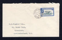 BRITISH HONDURAS - 1962 - CANCELLATION: Cover franked with single 1962 10c slate & bright blue QE2 issue with 'HURRICANE HATTIE' overprint (SG 199) tied by fine strike of ROARING CREEK cds dated APR 28 1962. Addressed to UK.  (BRH/36460)