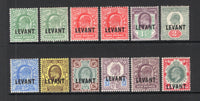 BRITISH LEVANT - 1905 - EVII ISSUE: 'LEVANT' overprint on 'EVII' issue (British Currency) the set of ten plus listed shades of the ½d and 1d all fine mint. (SG L1/L10, L1a & L2a)  (BRL/11360)