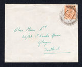BURMA - 1938 - CANCELLATION: Cover with 'Indian Medical Service' military insignia on flap franked with single 1937 2a 6p orange GV issue with 'BURMA' overprint (SG 6) tied by fine strike of MERGUI cds dated 3 JAN 1938. Addressed to UK.  (BUR32860)