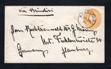 BURMA - 1896 - INDIA USED IN BURMA: 2a 6p orange on white QV postal stationery envelope of India (H&G B6) used with fine strike of KEMMENDINE cds dated JAN 25 1896 (Kemmandine was a sub office in Rangoon). Addressed to GERMANY with RANGOON transit cds and SEA POST OFFICE 'C' cds on reverse along with German arrival cds.  (BUR/42282)