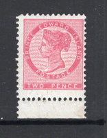 PRINCE EDWARD ISLAND - 1870 - CLASSIC ISSUES: 2d rose QV issue on bluish white wove paper, Die 1, a fine mint bottom marginal copy. (SG 27)  (CAN/11458)