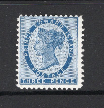 PRINCE EDWARD ISLAND - 1870 - CLASSIC ISSUES: 3d blue QV issue on bluish white wove paper, a fine mint copy with full gum. (SG 30)  (CAN/11589)