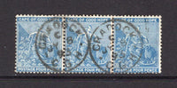 CAPE OF GOOD HOPE - 1884 - CANCELLATION & MULTIPLE: 4d deep blue a fine used strip of three with two strikes of CRADDOCK cds dated JUL 8 1893. (SG 51a)  (CAP/11505)