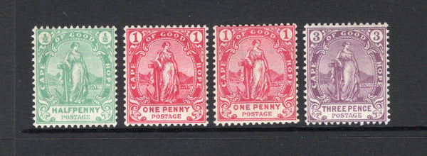 CAPE OF GOOD HOPE - 1893 - QV ISSUE: 'Standing Hope' issue set of three plus 1d carmine shade all fine mint. (SG 58/60 & 59a)  (CAP/11516)